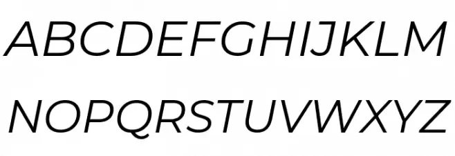 Montserrat Italic 字体 大写