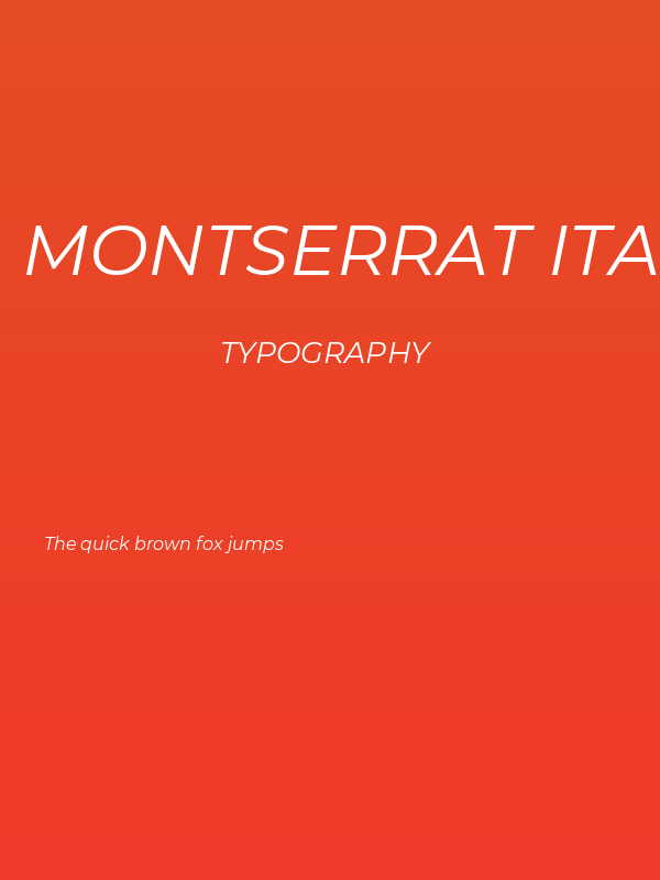 Montserrat Italic Poster