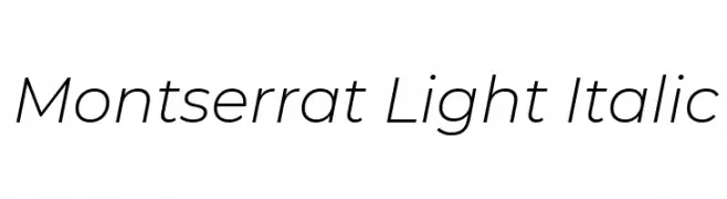 Montserrat Light Italic  免费字体下载