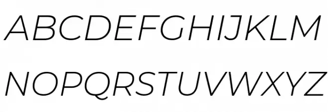 Montserrat Light Italic फ़ॉन्ट अपरकेस
