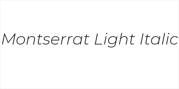 Montserrat Light Italic Logo