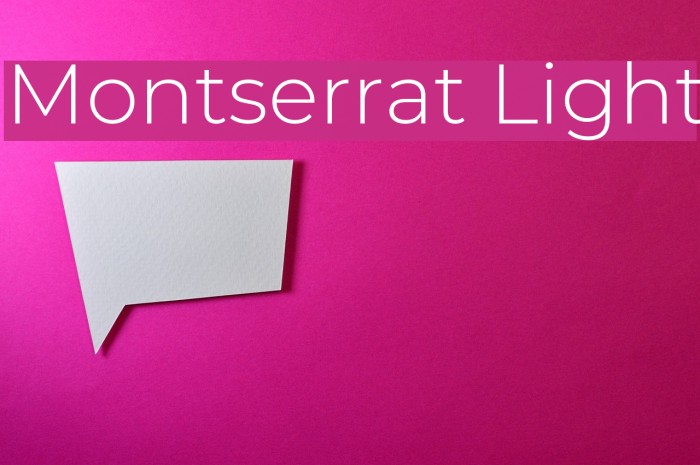 Montserrat Light Font examples