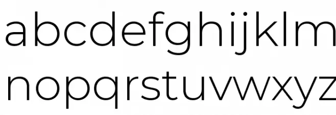 Montserrat Light Font LOWERCASE