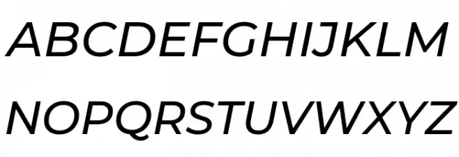 Montserrat Medium Italic फ़ॉन्ट अपरकेस