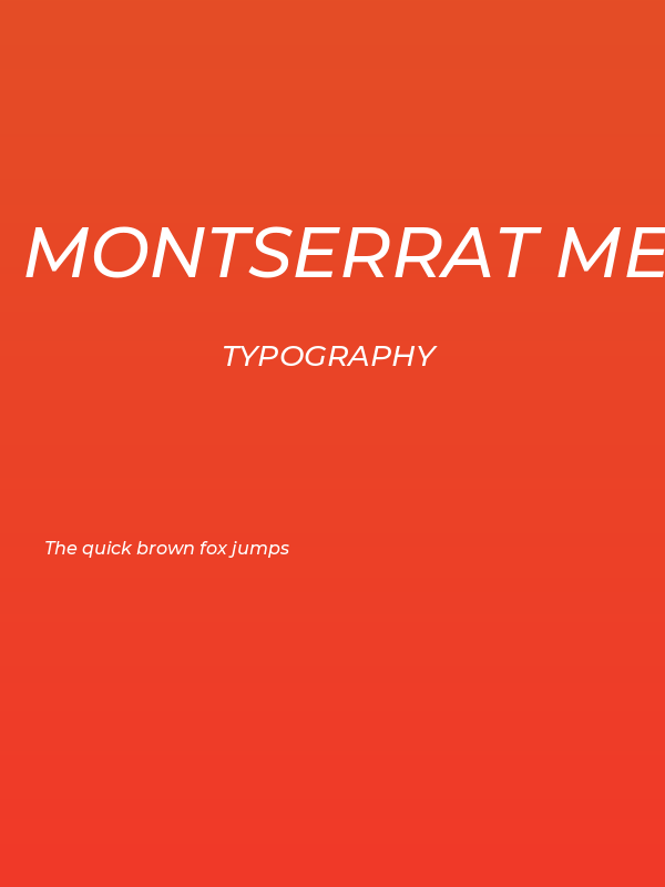 Montserrat Medium Italic Poster