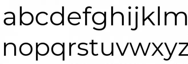 Montserrat Regular Schriftart Kleinbuchstaben