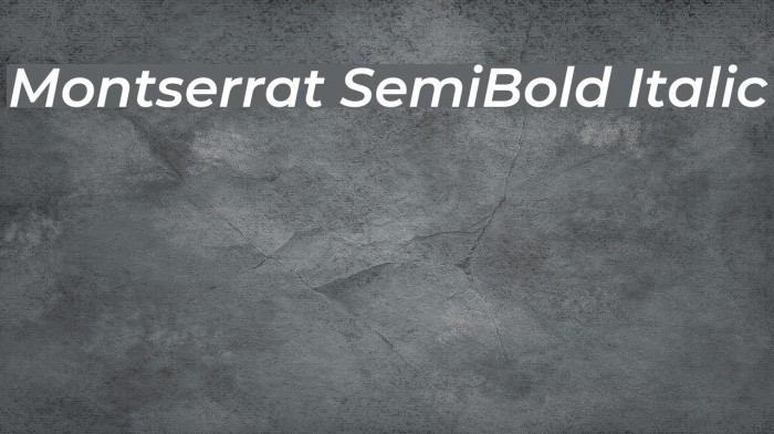 Montserrat SemiBold Italic Font examples