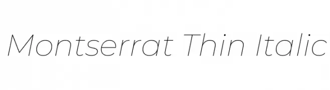 Montserrat Thin Italic  Скачать бесплатные шрифты