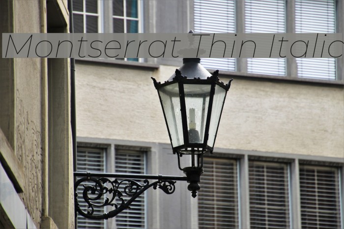 Montserrat Thin Italic Font examples