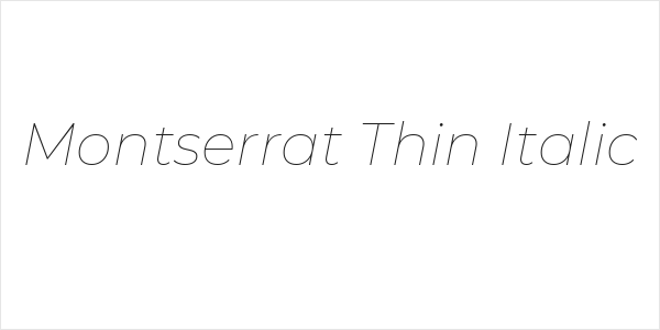 Montserrat Thin Italic Logo