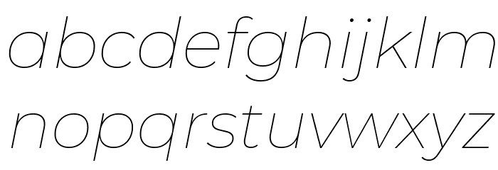 Montserrat Thin Italic Font LOWERCASE