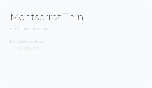 Montserrat Thin Business Card
