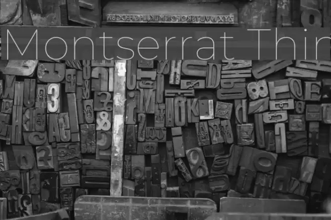 Montserrat Thin Font examples