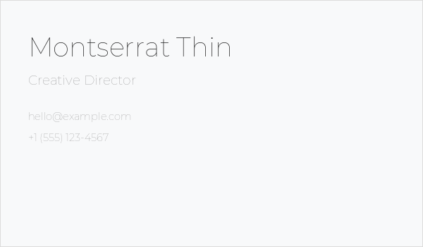 Montserrat Thin Business Card
