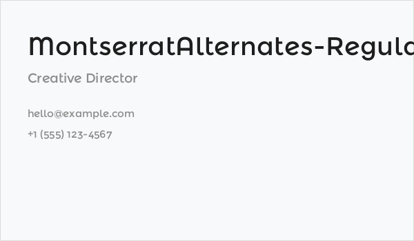 MontserratAlternates-Regular Business Card