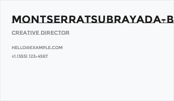 MontserratSubrayada-Bold Business Card