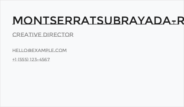 MontserratSubrayada-Regular Business Card