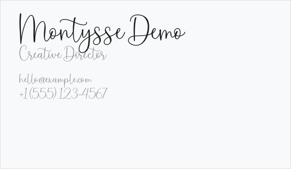 Montysse Demo Business Card