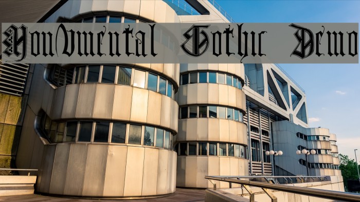 Monumental Gothic Demo Font examples