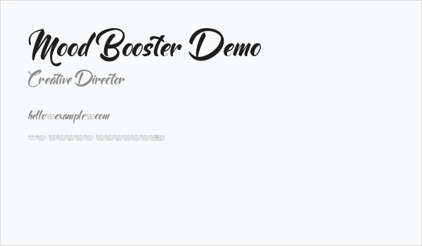 Mood Booster Demo Business Card