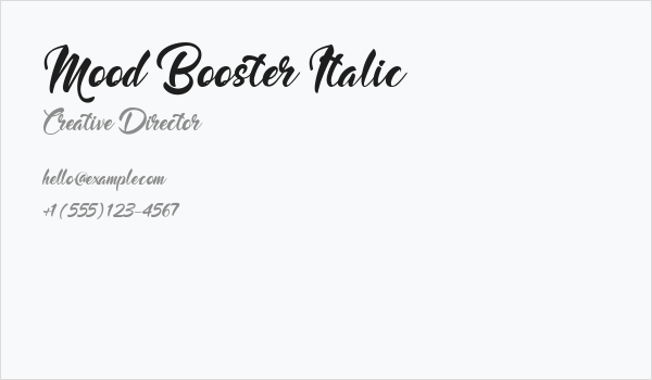 Mood Booster Italic Business Card