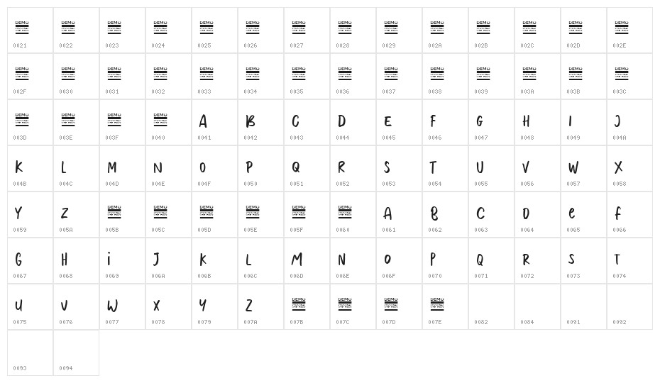 Moolrys Character Map
