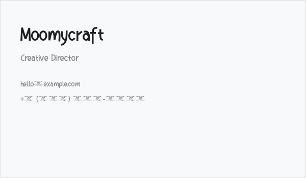 Moomycraft Business Card