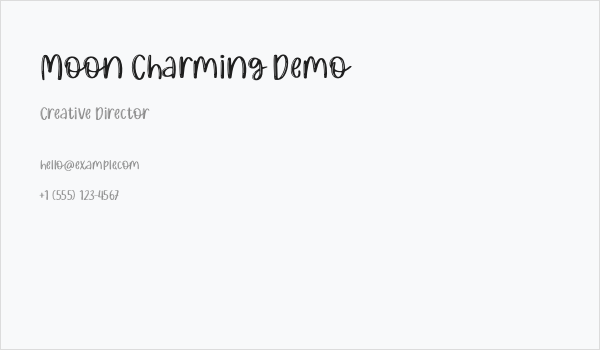 Moon Charming Demo Business Card