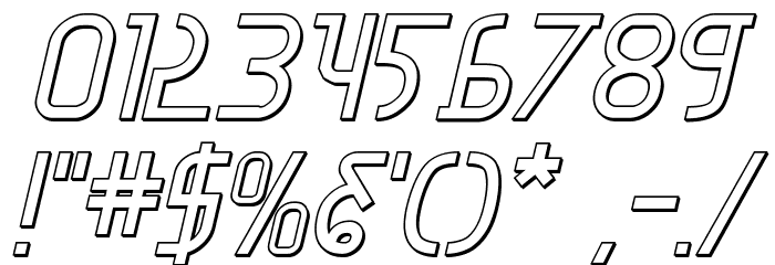 Moon Dart 3D Italic Font OTHER CHARS