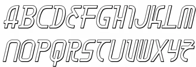Moon Dart 3D Italic Caratteri MAIUSCOLE