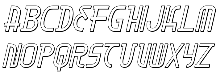 Moon Dart 3D Italic Font LOWERCASE