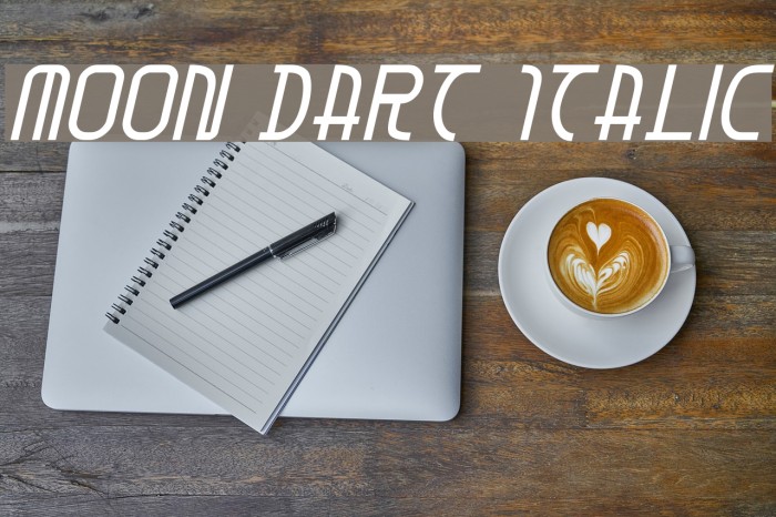 Moon Dart Italic Font examples