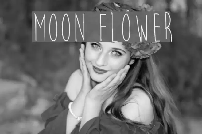 Moon Flower Font examples