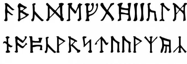 Moon-Runes Schriftart Kleinbuchstaben
