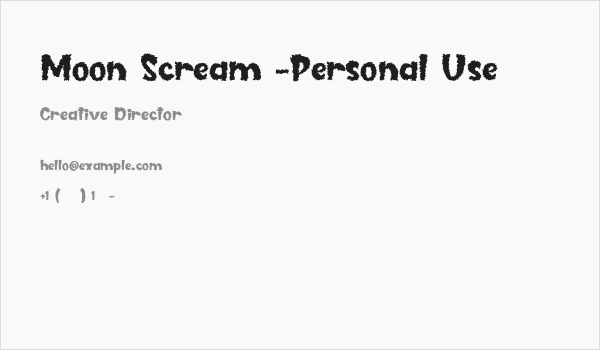 Moon Scream -Personal Use Business Card