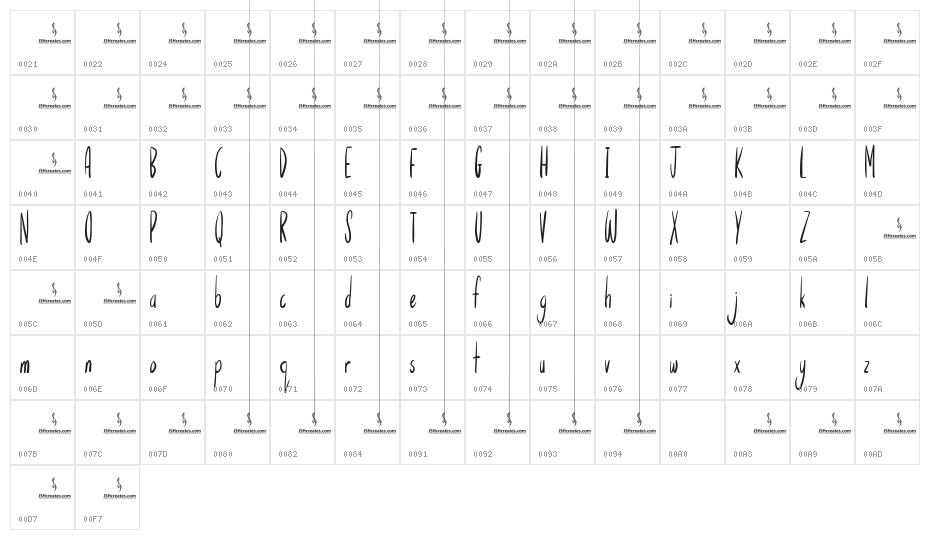 Moon Shining Character Map