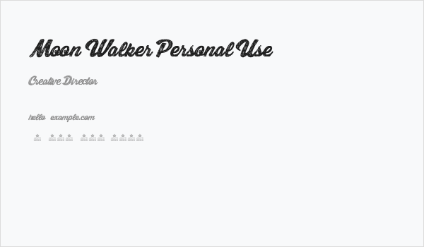 Moon Walker Personal Use Business Card