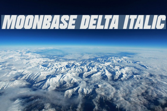Moonbase Delta Italic Font examples