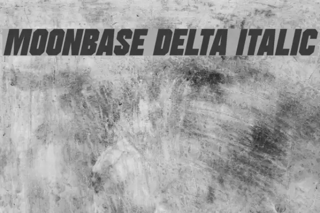 Moonbase Delta Italic फ़ॉन्ट examples
