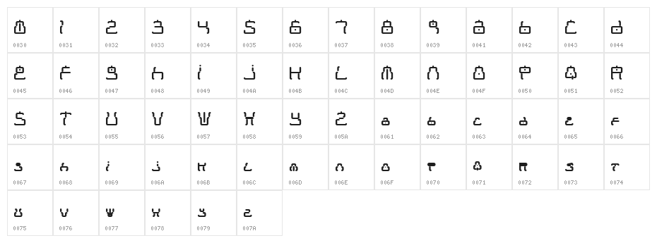Moonbase Tokyo Regular Character Map