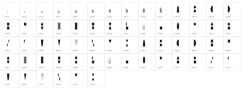 Moonblock-Regular Character Map