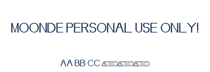 Moonde PERSONAL USE ONLY! Font Preview
