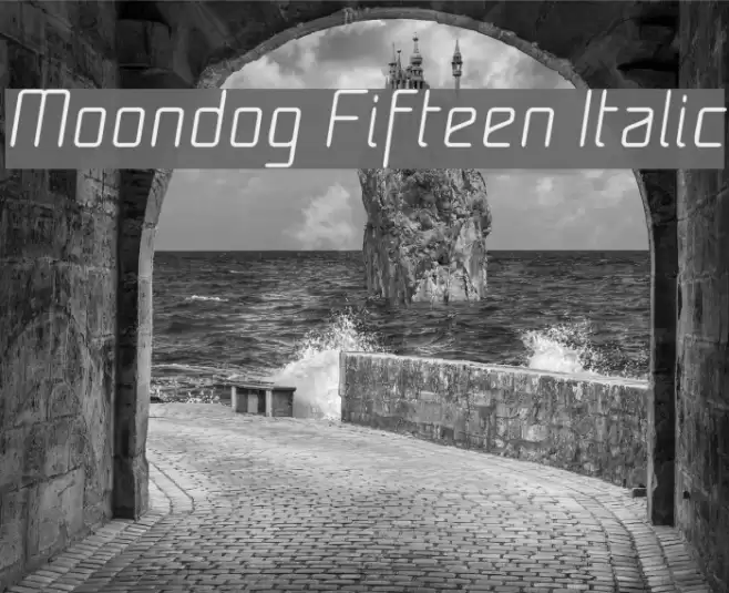 Moondog Fifteen Italic Font examples