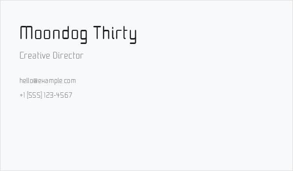 Moondog Thirty Business Card