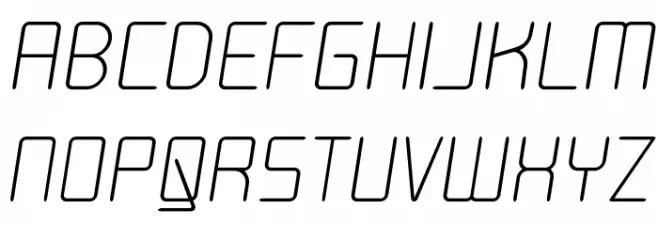 Moondog Zero Italic Caratteri MAIUSCOLE