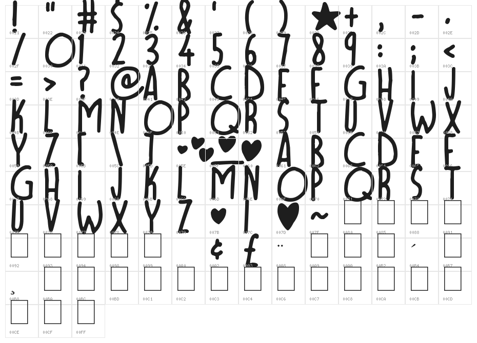 Moonlight D Character Map