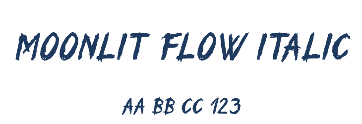 Moonlit Flow Italic Font Preview