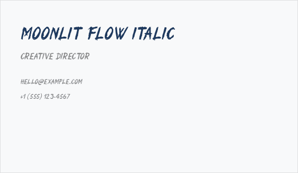 Moonlit Flow Italic Business Card