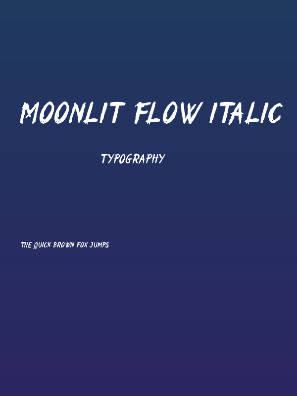Moonlit Flow Italic Poster