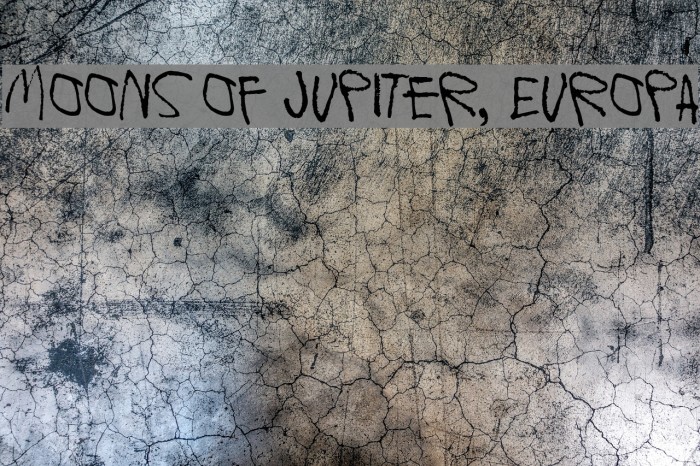 Moons of Jupiter, Europa Font examples